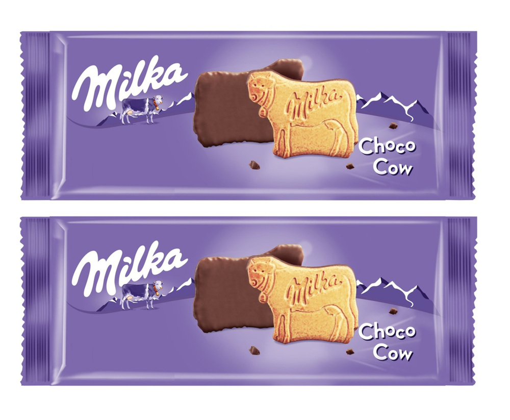 Печенье Милка покрытое молочным шоколадом / Milka Choco Cow, 2 шт. х 120 гр. (Швейцария)  #1