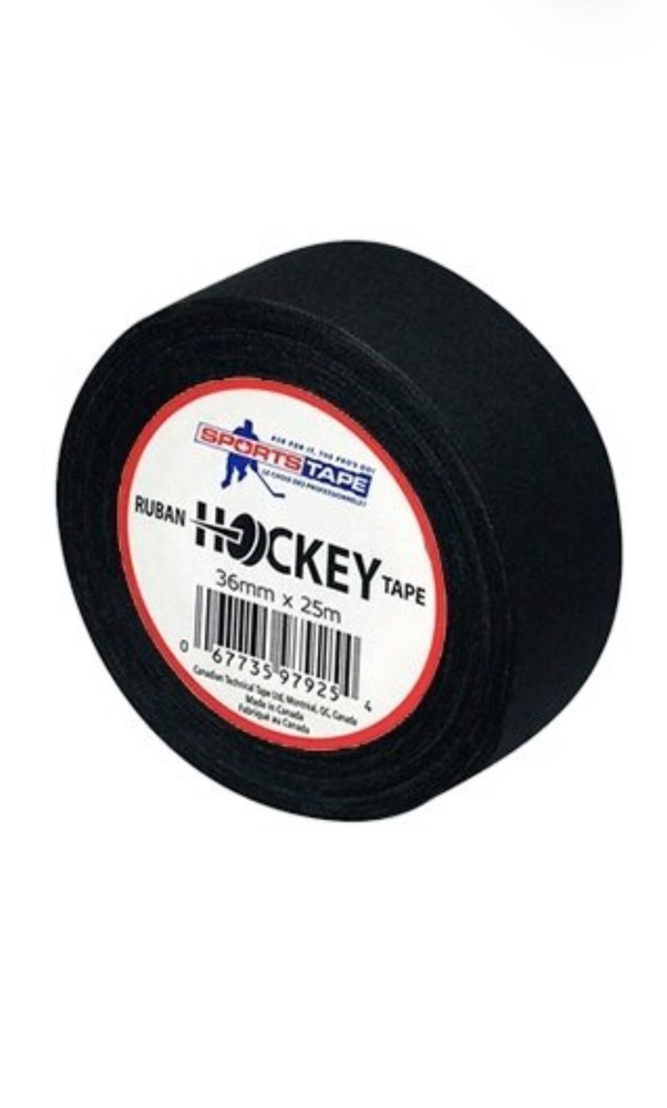 Хоккейная лента для клюшки Sports Tape 36мм*25м чёрная #1