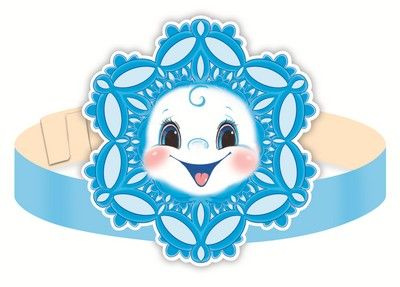 Маска-ободок "Снежинка радость" картонная, для детского сада  #1