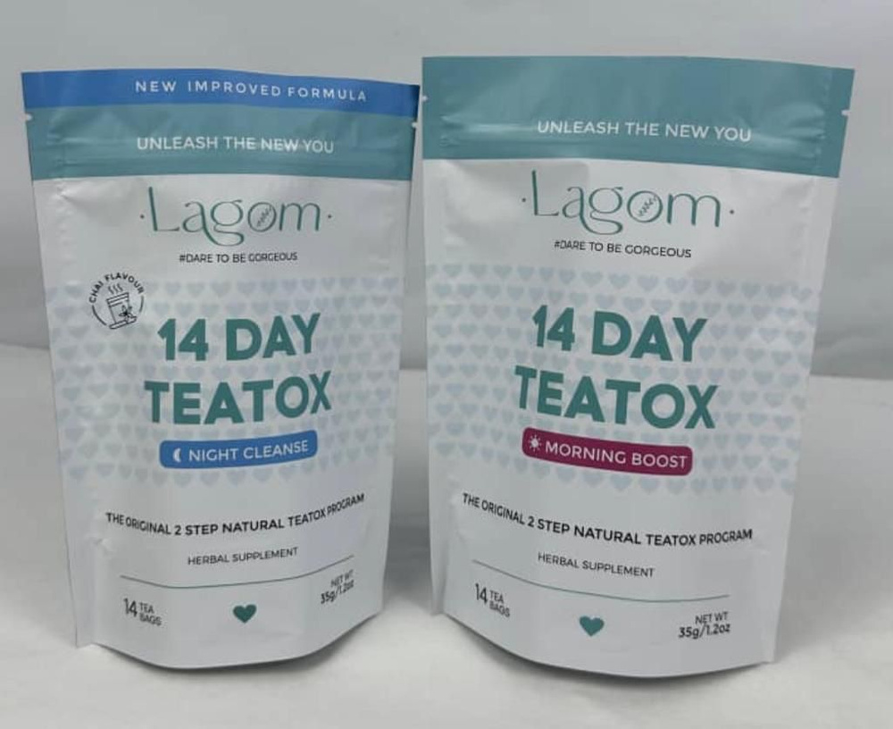 Lagom травяной чайный напиток "14 Day Teatox " ДНЕВНОЙ И ВЕЧЕРНИЙ чай 2 шт -5-9 кг в месяц!Производство #1