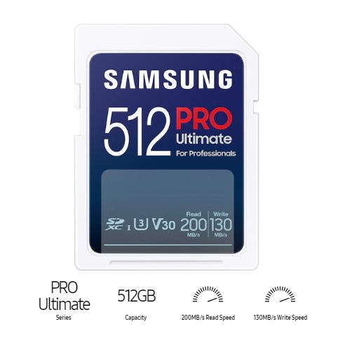 512GB SDXC карта памяти Samsung PRO Ultimate C10, U3, V30, A2 (MB-SY512S/CN) #1