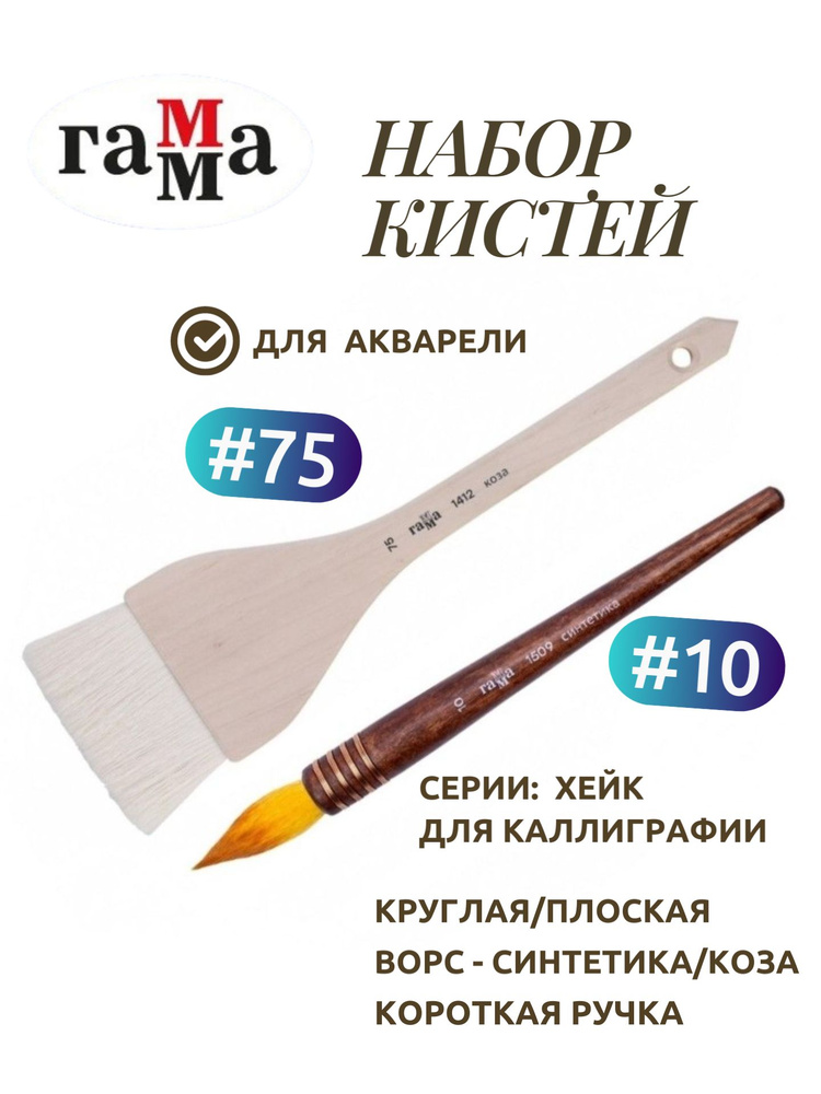  Набор кистей для рисования Ассорти  № 10, 75 #1