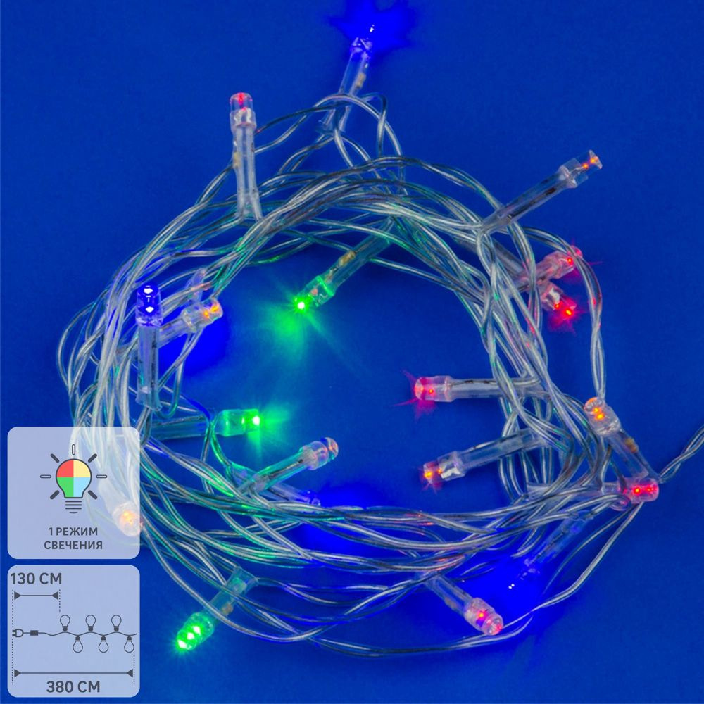 Электрогирлянда комнатная Uniel Нить 2.5м 20 ламп разноцветный  #1