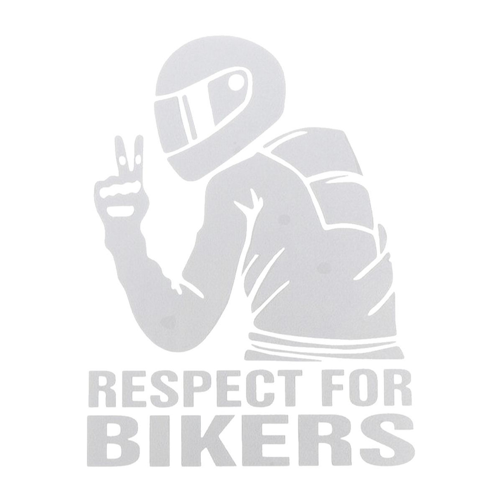 Наклейка на авто Respect For Bikers белая #1