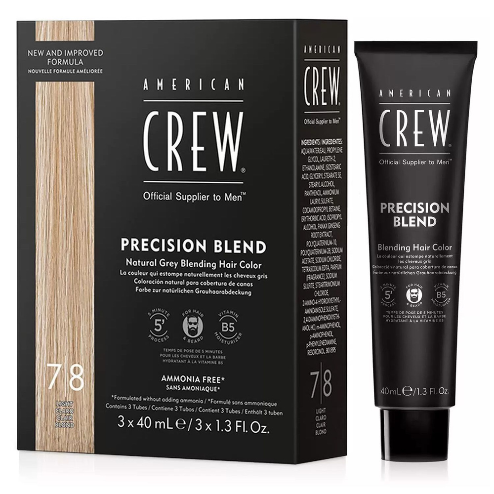 American Crew Precision Blend Краска-камуфляж для седых волос, 7/8 ...