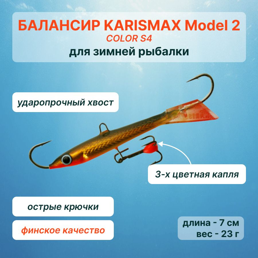 Балансир для зимней рыбалки KARISMAX MODEL 2 COLOR S4 на судака, щуку, окуня  #1