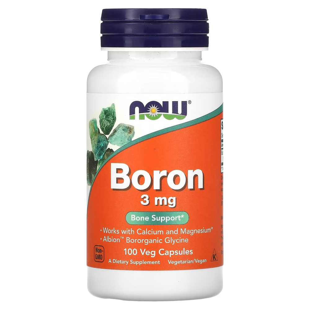 Бор NOW Foods Boron 3 мг 100 растительных капсул #1