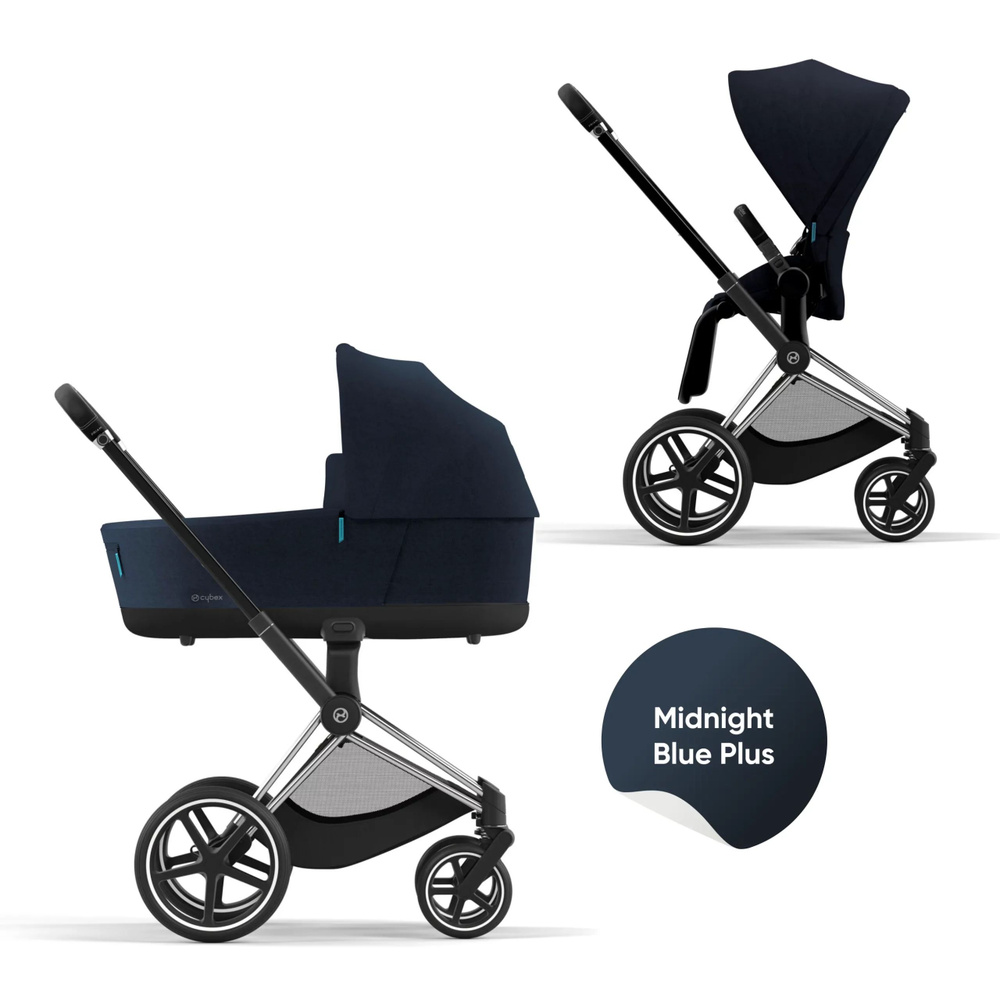 Cybex Priam IV (2024) Коляска 2 в 1, шасси IV Chrome ручка Black/Midnight blue+ #1