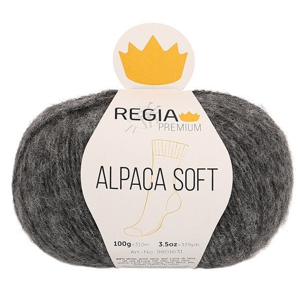 Носочная пряжа Regia Premium Alpaca Soft (00095 Anthracite meliert) #1