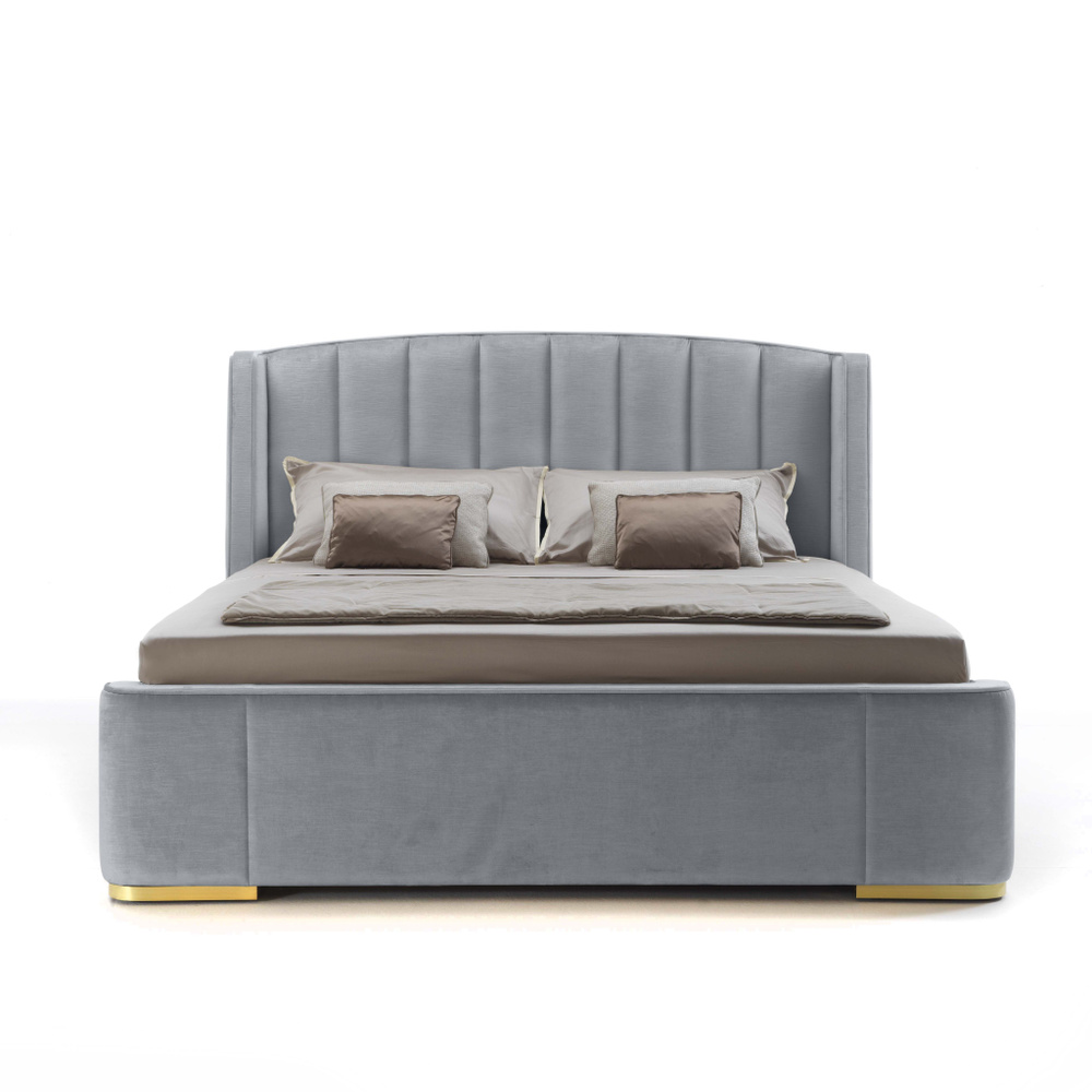 Двуспальная кровать Madison 180х200, с подъемным механизмом и ящиком для белья, серый  #1