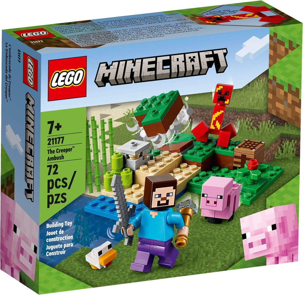 Конструктор LEGO Minecraft Засада Крипера, 72 детали, 7+, 21177 #1