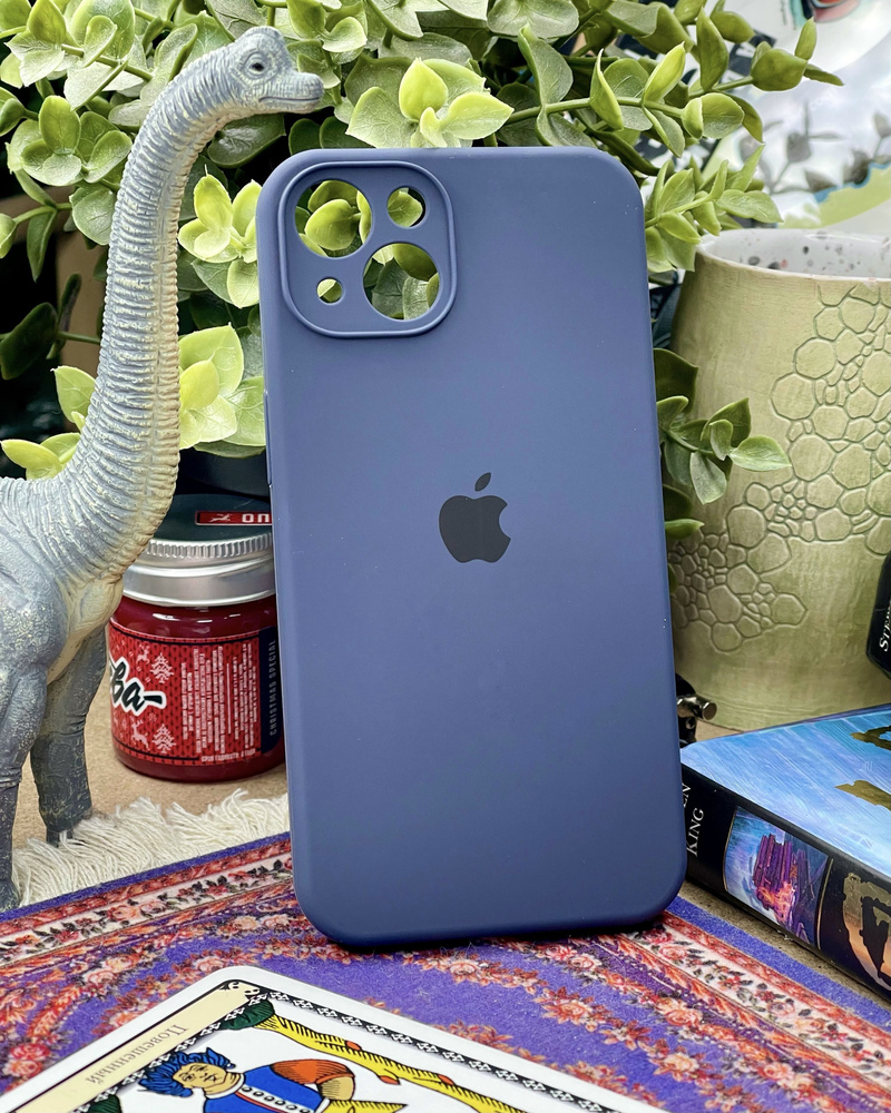 Силиконовый чехол на iPhone 13 с защитой камер, противоударный / Silicone Case iPhone 13 Dark Blue  #1