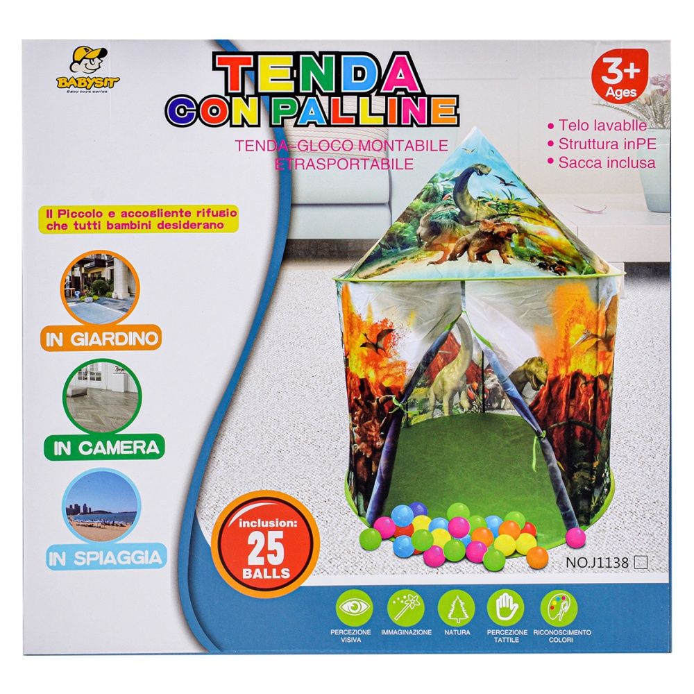 Игровая палатка КНР "Динозавры", 25 шариков, в коробке, J1146 (2351107)  #1