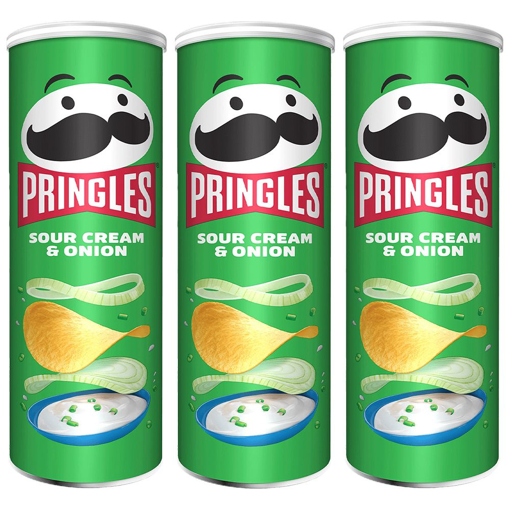 Чипсы картофельные Pringles Sour Cream & Onion со вкусом сметаны и лука 3 шт по 165 г  #1