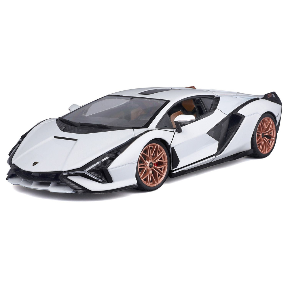 Машинка Lamborghini Si n FKP 37, 1:18, белая, открывающиеся двери, Bburago, 18-11046WT  #1