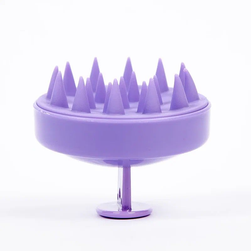 Щетка массажная для мытья волос и кожи головы силиконовая (щетка-массажер), фиолетовый  #1