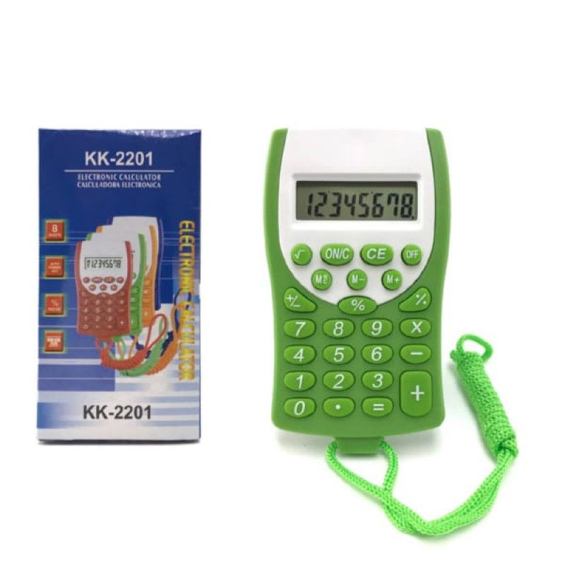 Калькулятор KK-2201 карманный, 8-разрядный, на шнурке. Продается упаковкой (в упаковке 10 шт)  #1
