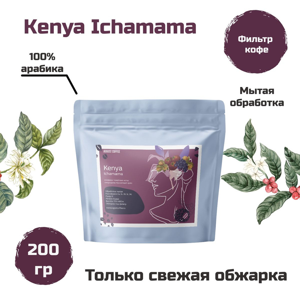 Натуральный кофе в зернах Kenya Ichamama от AUGUST COFFEE, с герметичной упаковкой, с насыщенным вкусом, #1