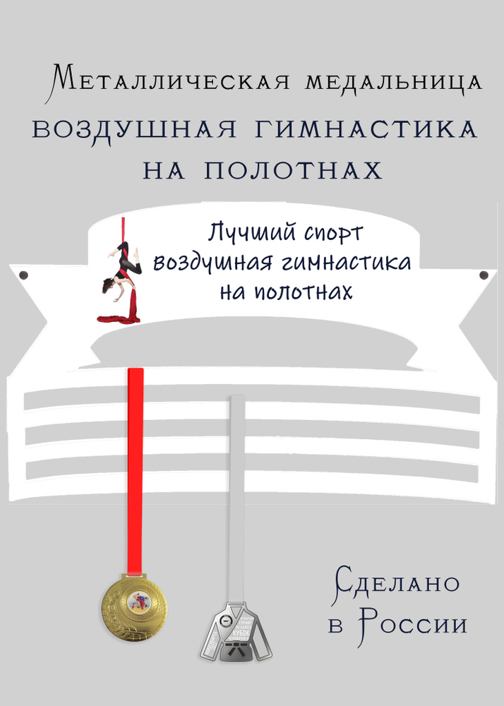 Медальница, держатель для медалей cooperative.moscow " Воздушная гимнастика на полотнах " (подарок спортсмену) #1