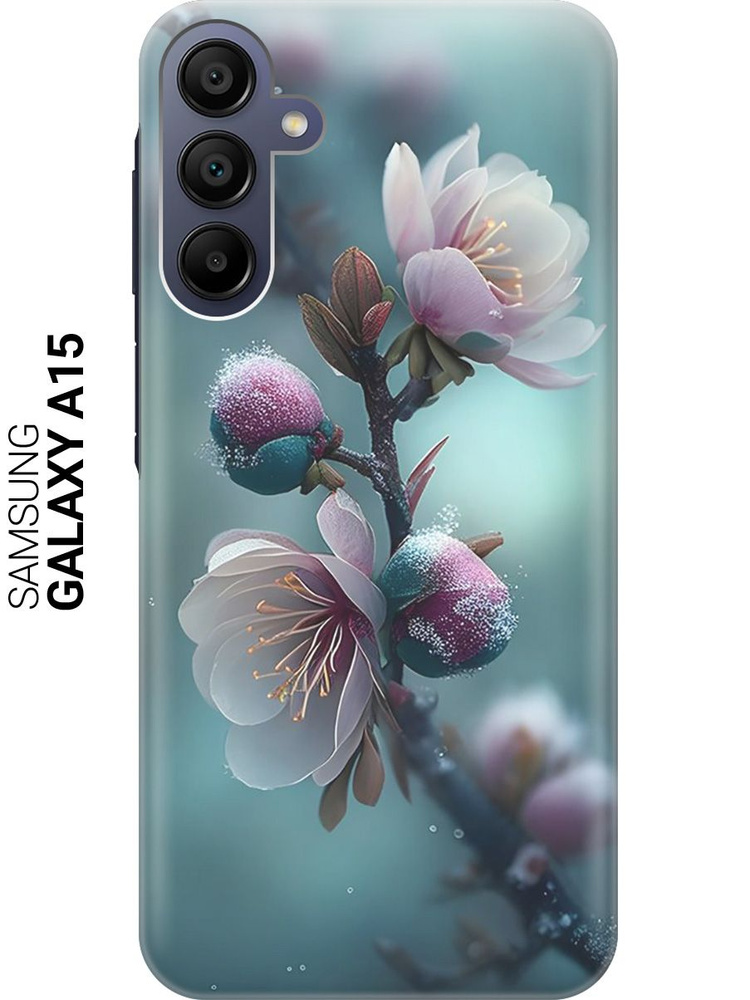 Силиконовый чехол на Samsung Galaxy A15 / Самсунг А15 с рисунком "Распускающиеся бутоны"  #1