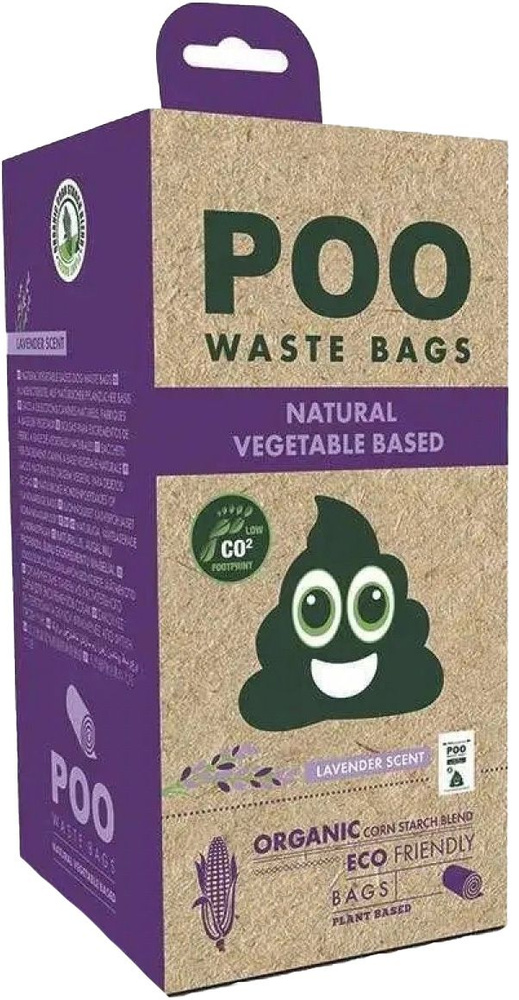 M-Pets Пакеты Poo Waste Bags для уборки за собаками, гигиенические, с запахом лаванды, смесь био-кукурузного #1