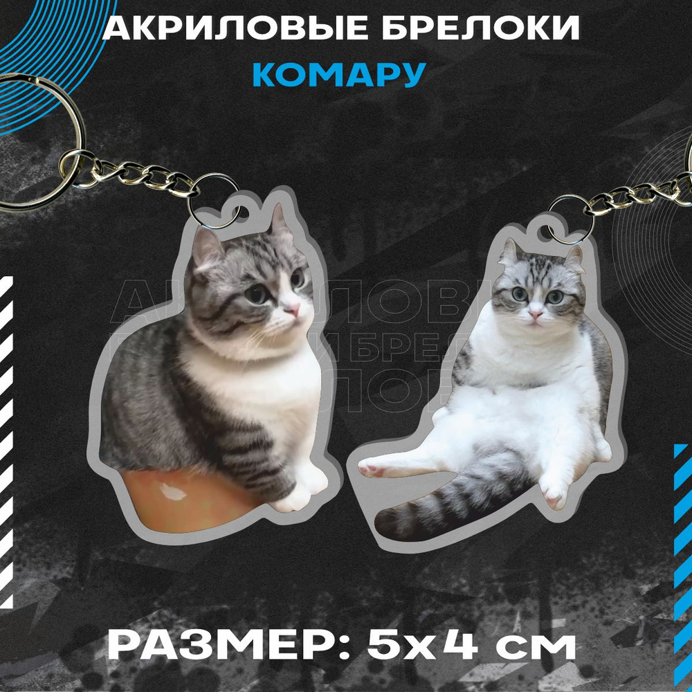 Брелок для ключей акриловый Кот Комару Komaru Cat #1