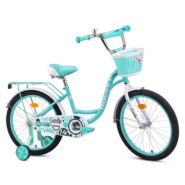 Велосипед детский 2-х колесный ROCKET CANDY 14" (На 3-5 лет) С боковыми колесами, багажником, звонком #1