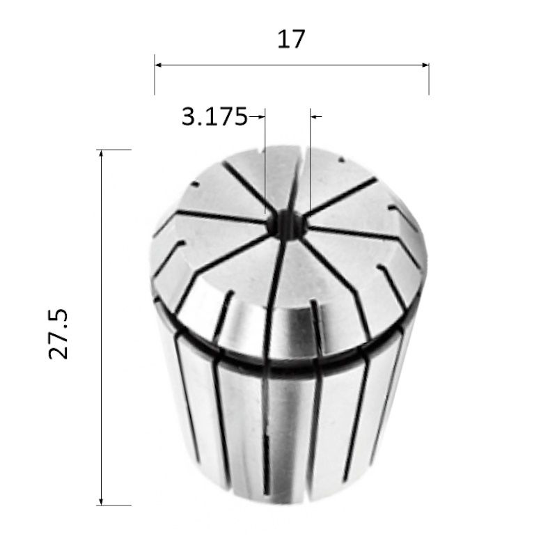 Цанга ER16-3.175-AA, 3.175 мм (биение 0.005) высокоточная прецизионная  #1