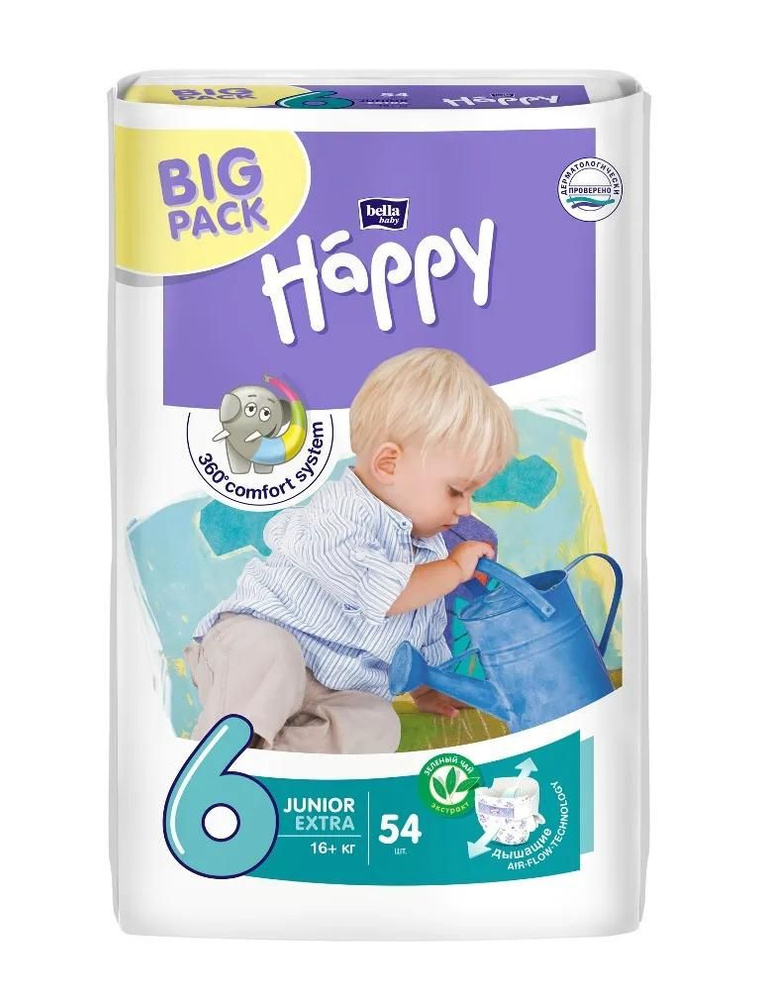 Подгузники Bella Baby Happy Junior Extra 6 (16+ кг), 54шт. #1