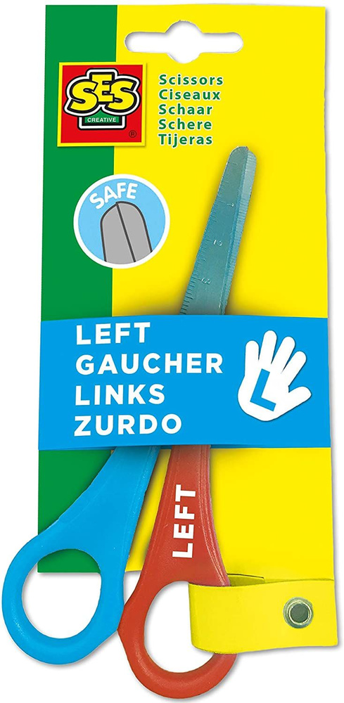 SES Creative Ножницы для левой руки детские безопасные, нержавеющая сталь, 3 года+  #1