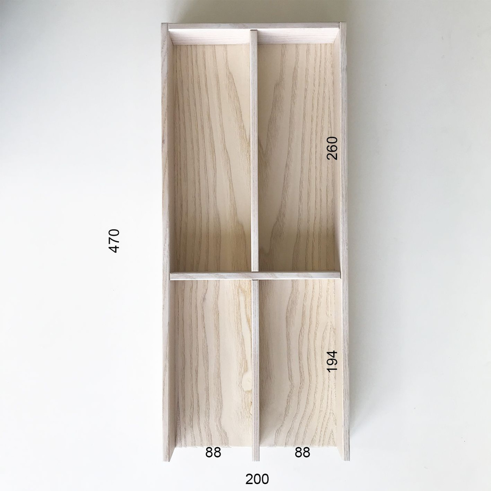 Деревянный лоток для столовых приборов из массива ясеня. Узкий вкладыш - органайзер для кухонных принадлежностей #1