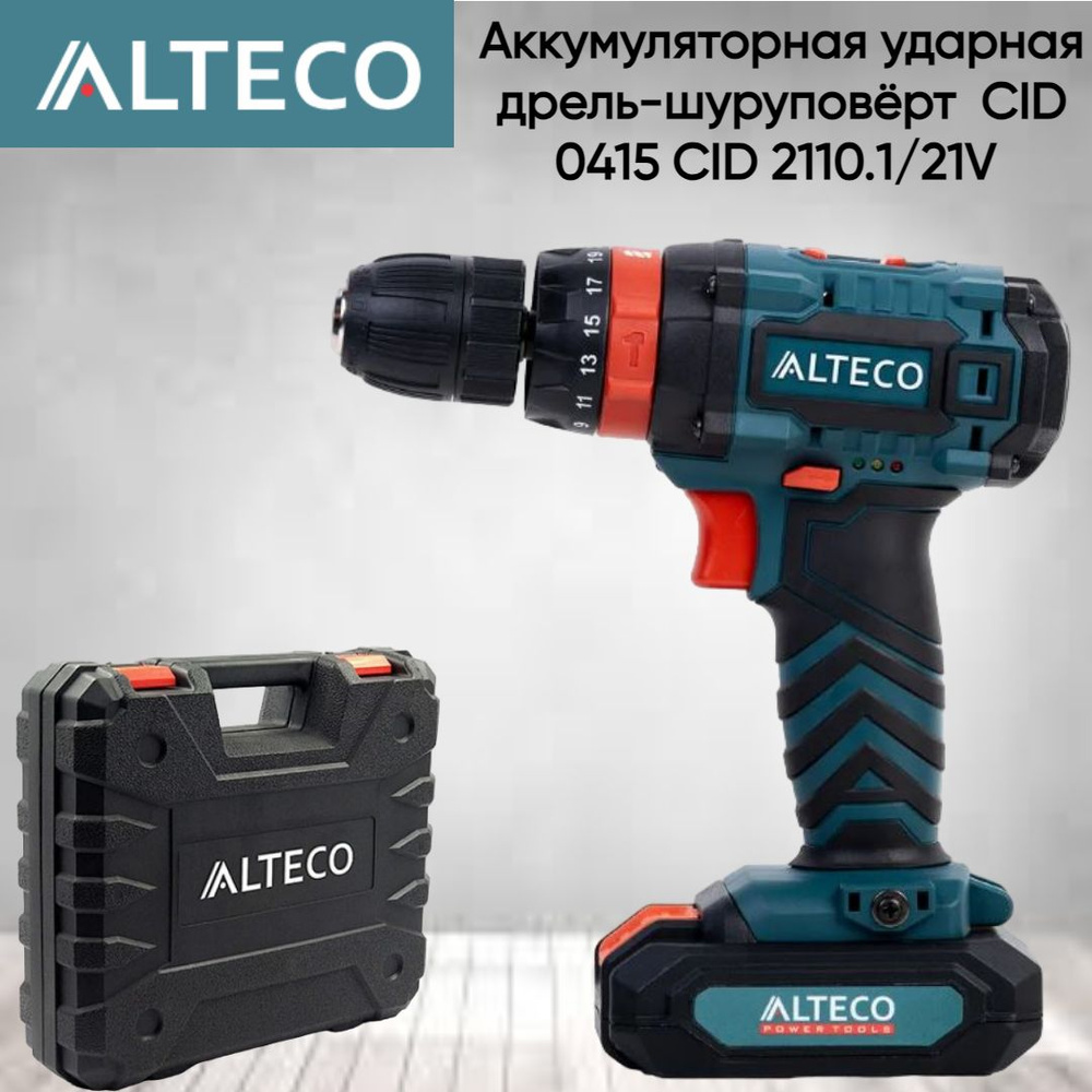 Alteco Дрель-шуруповерт, 21 В, 35 Нм, 1 АКБ #1