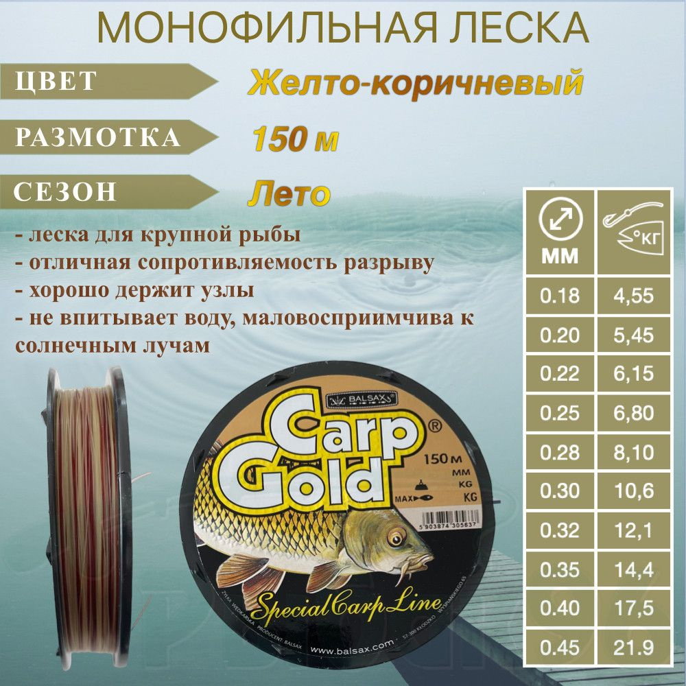 Леска BALSAX Carp Gold 0.35 150м #1