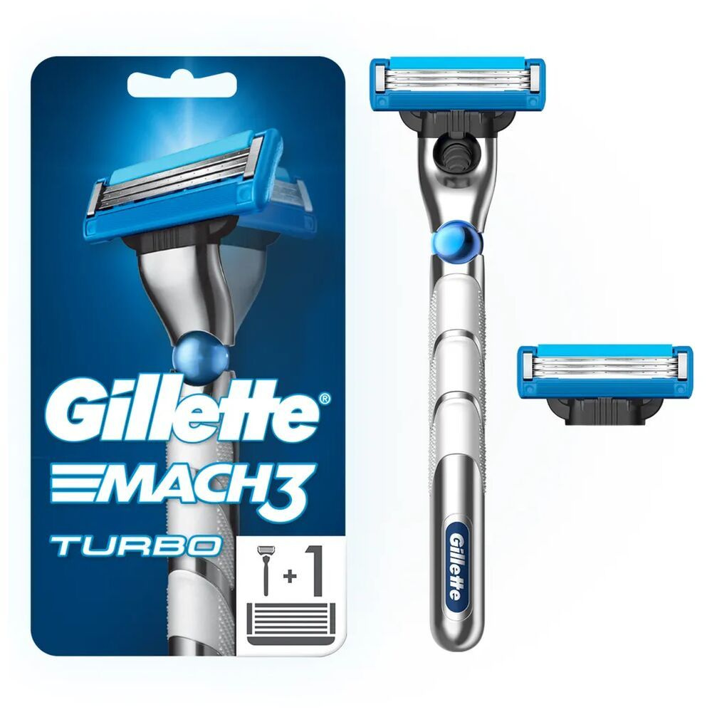 Gillette Бритвенный станок Mach3 Turbo, 2 кассеты. #1