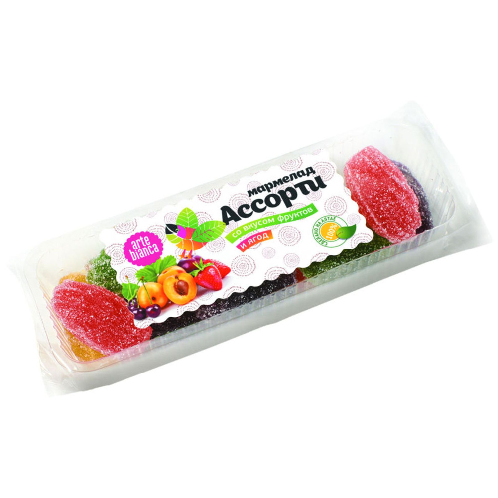 Мармелад Arte Bianca Ассорти со вкусом фруктов и ягод, 350г х 3 штуки  #1