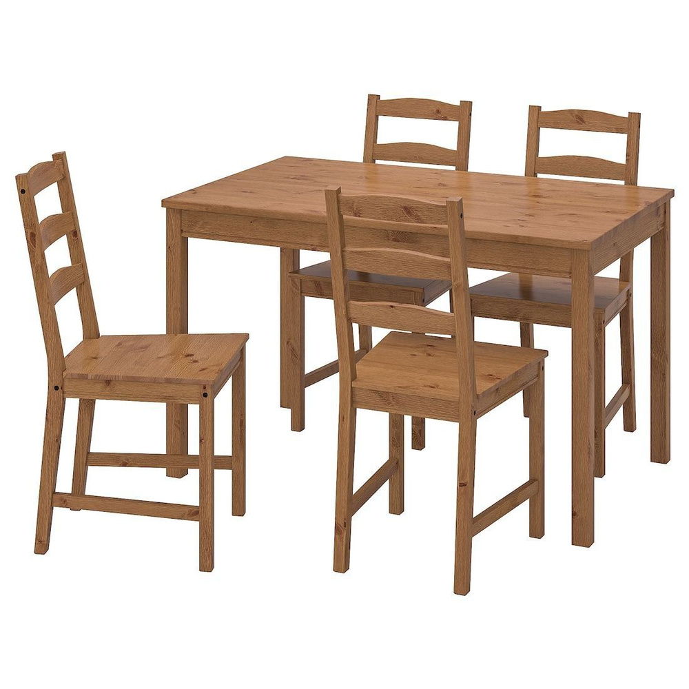 Обеденная группа ЙОКМОКК (Вествик) коричневый, Стол и 4 стула  #1