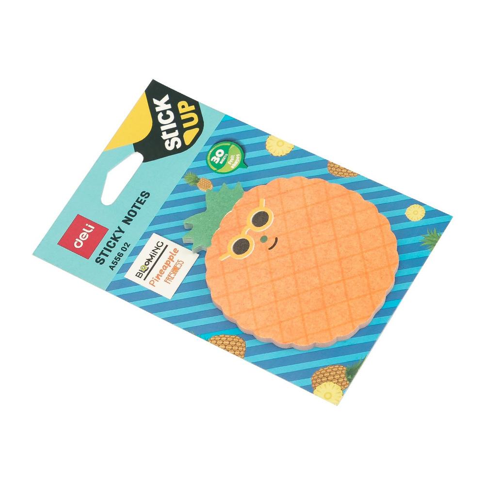 Бумага для заметок с клейким краем, стикеры, блок самоклеящийся коралловый ананас DELI 55602  #1