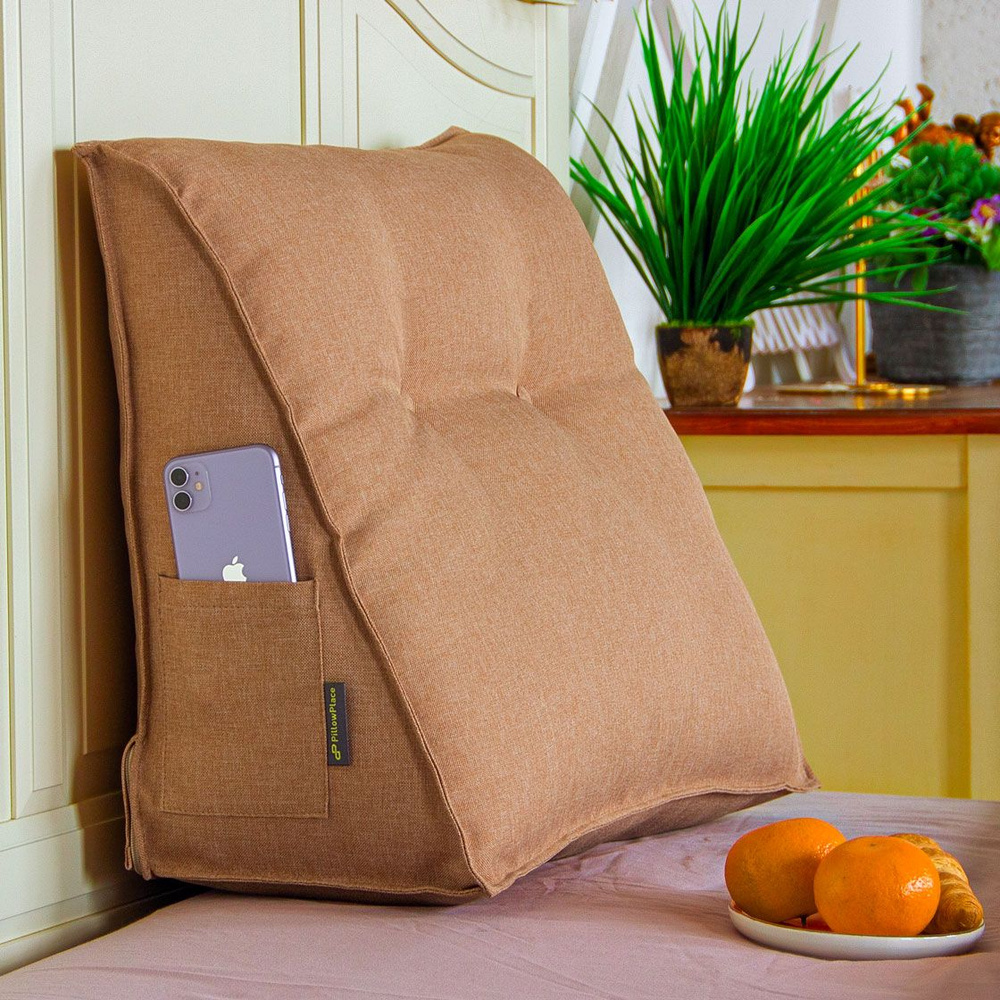 PillowPlace Подушка для изголовья кровати или дивана большая клиновидная 45x60 см  #1