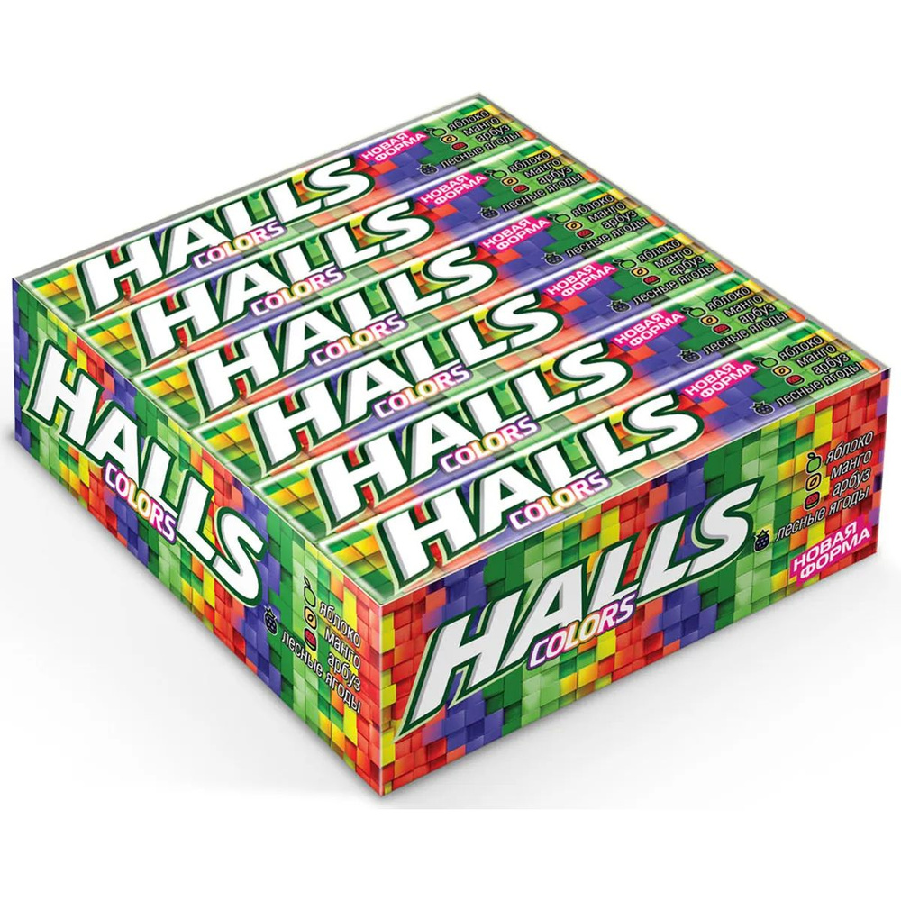 Леденцы Halls Colors, ассорти, 12 шт по 25 гр #1