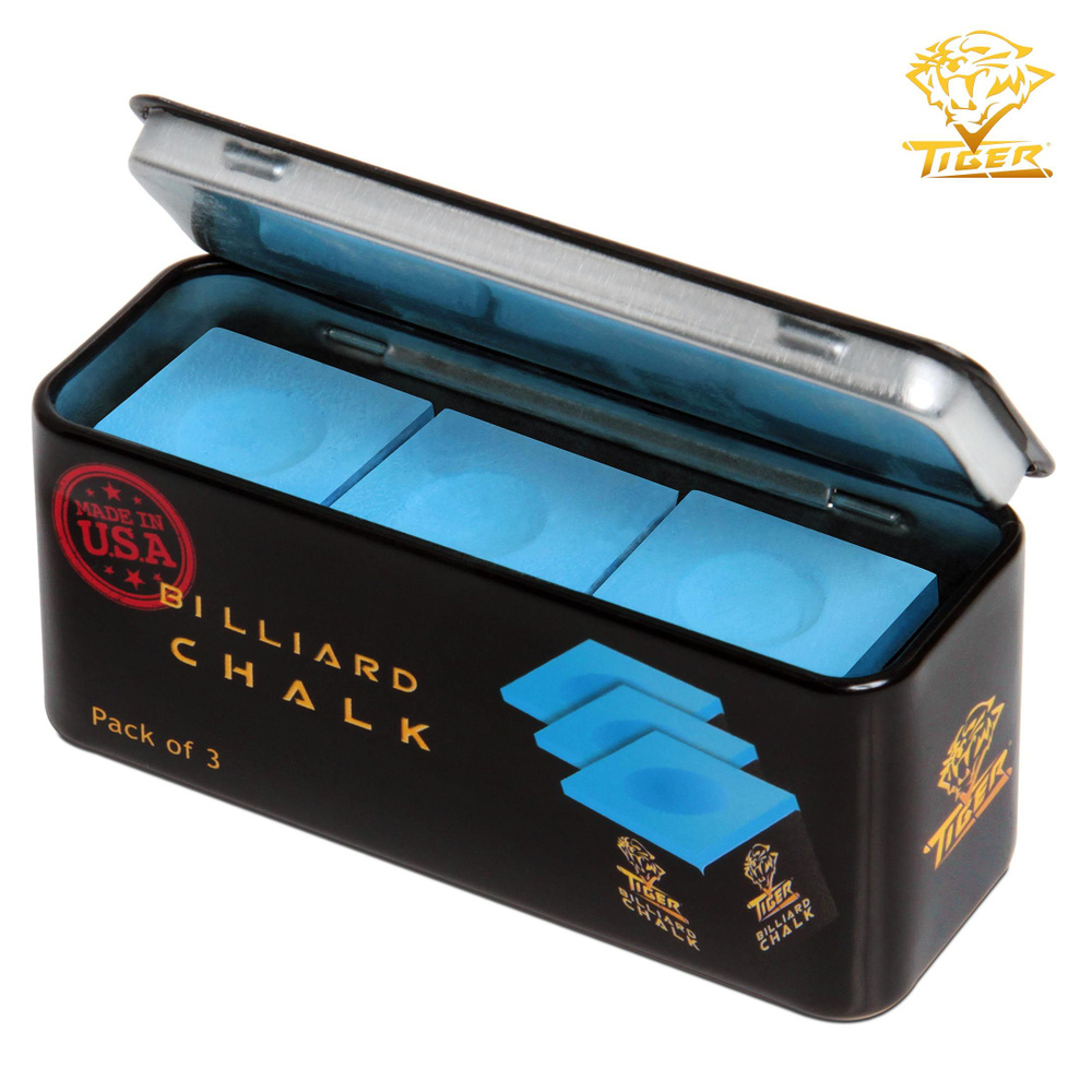 Мел для бильярда Tiger Billiard Chalk Blue, синий, 3 шт. #1