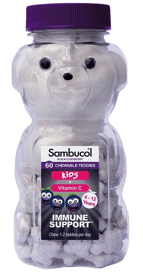 Sambucol Kids Teddies + Vitamin C 60 chewable / Самбукол Кидс 60 Хрустящих жевательных конфет в форме #1