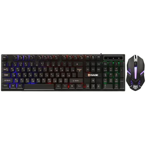 Aceline Комплект мышь + клавиатура проводная GS Rage 100, черный  #1