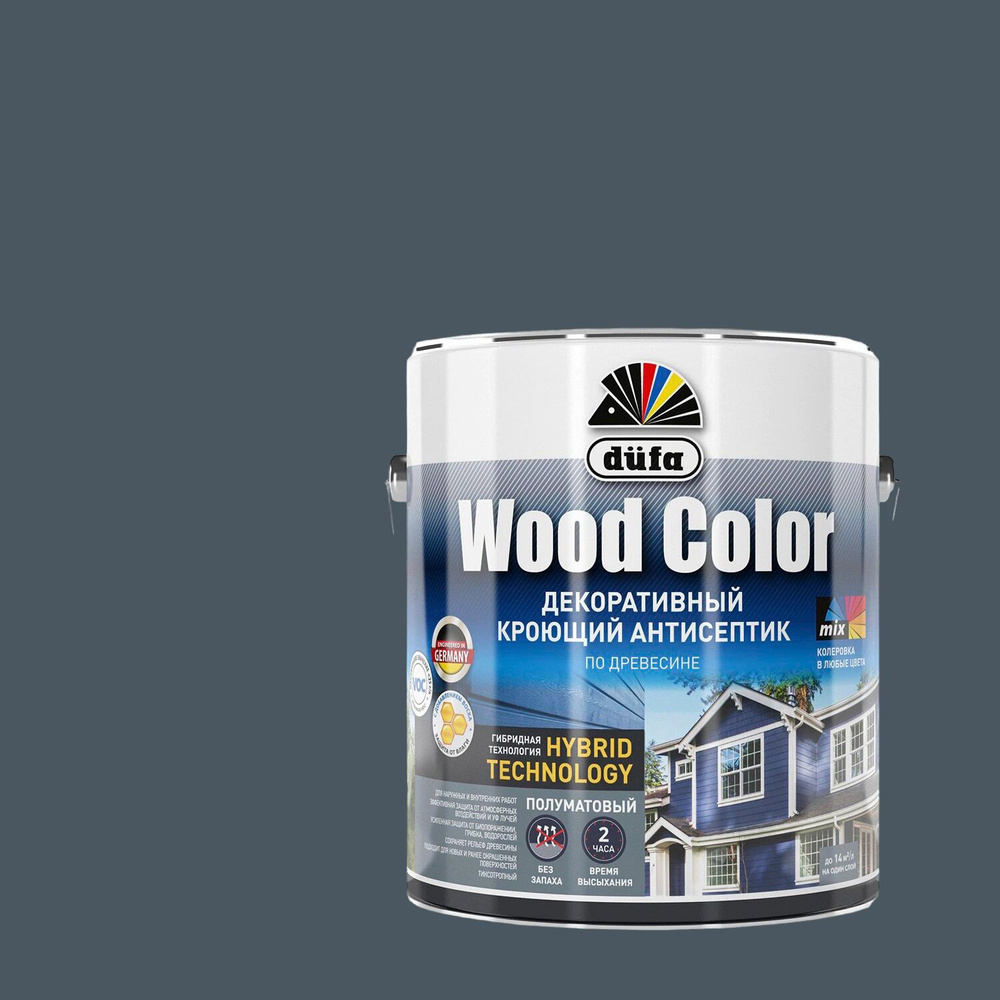 Антисептик кроющий для древесины Dufa Wood Color полуматовый (2,5л ...