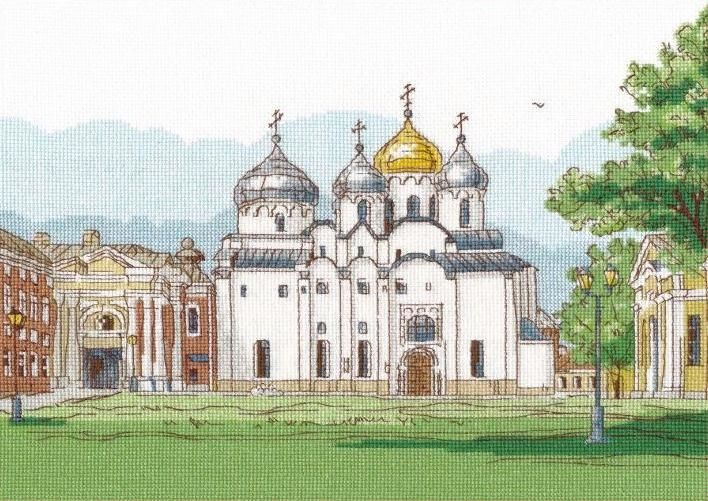Набор для вышивания (крестом) Овен "Софийский собор. Великий Новгород", 30x21 см  #1