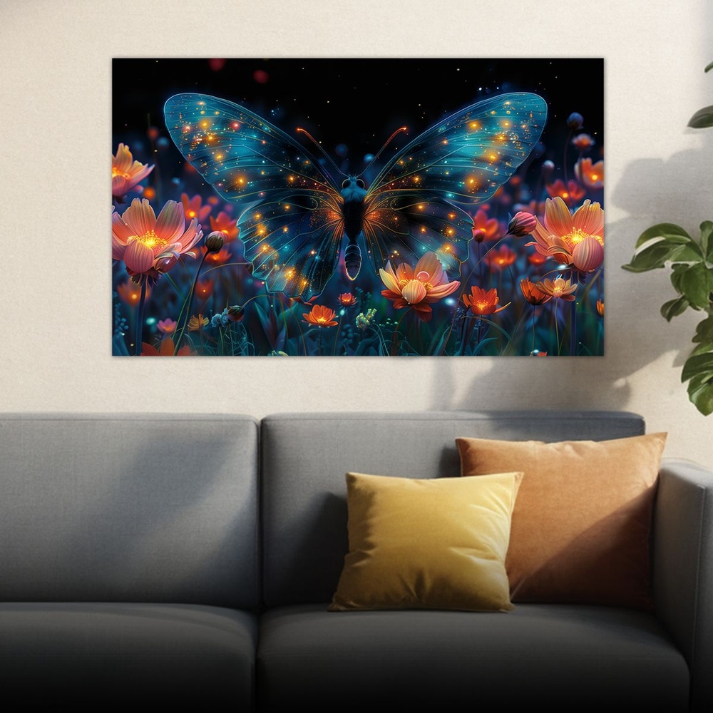 ДоброДаров Картина "Бабочка и цветы", 102  х 61 см #1