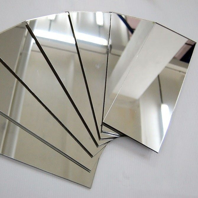 Пластиковый лист, зеркальный полистирол (Серебро), толщ. 1 мм, 500х800 мм  #1