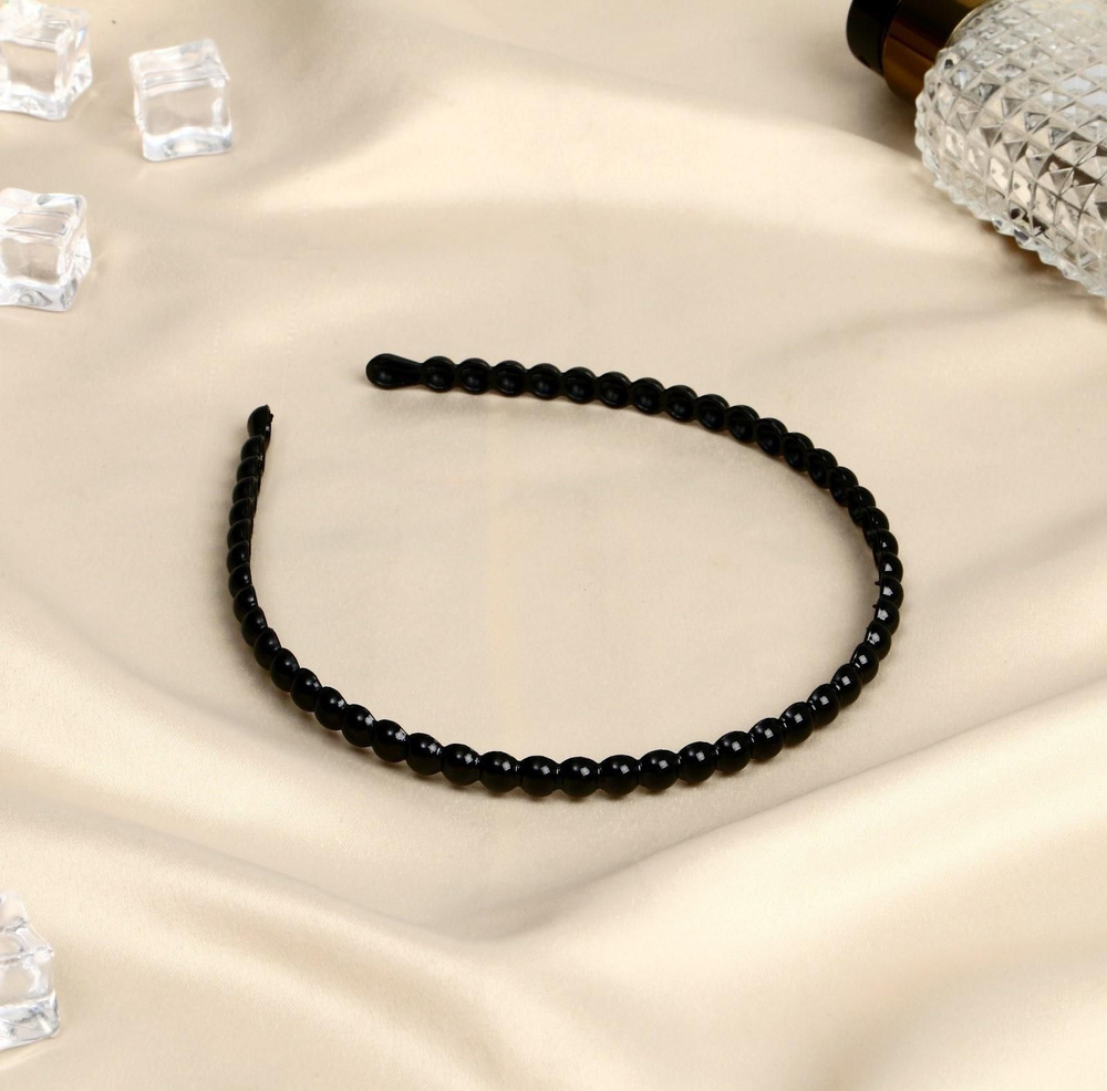 Ободок для волос Ночка круги, 0,8 см, чёрный #1