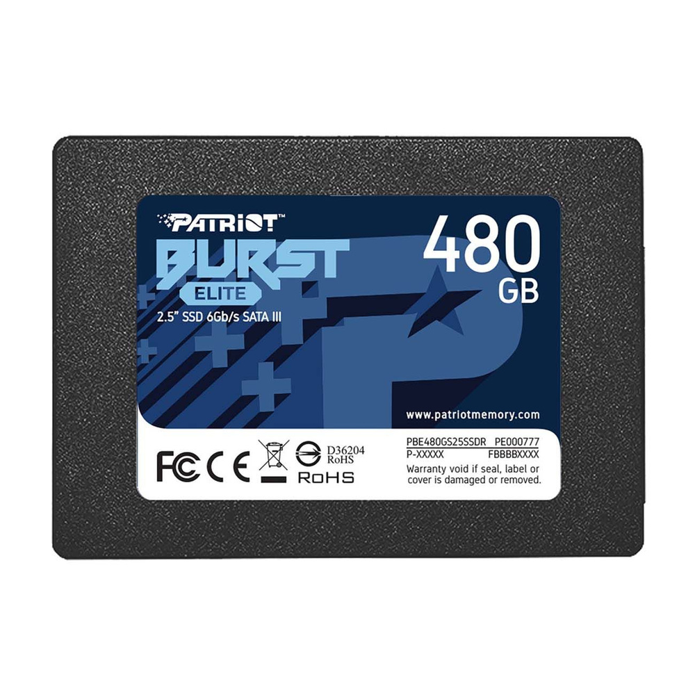 Patriot 480 ГБ Внутренний SSD-диск Burst Elite 480GB (PBE480GS25SSDR) (814914027752,0814914027752)  #1