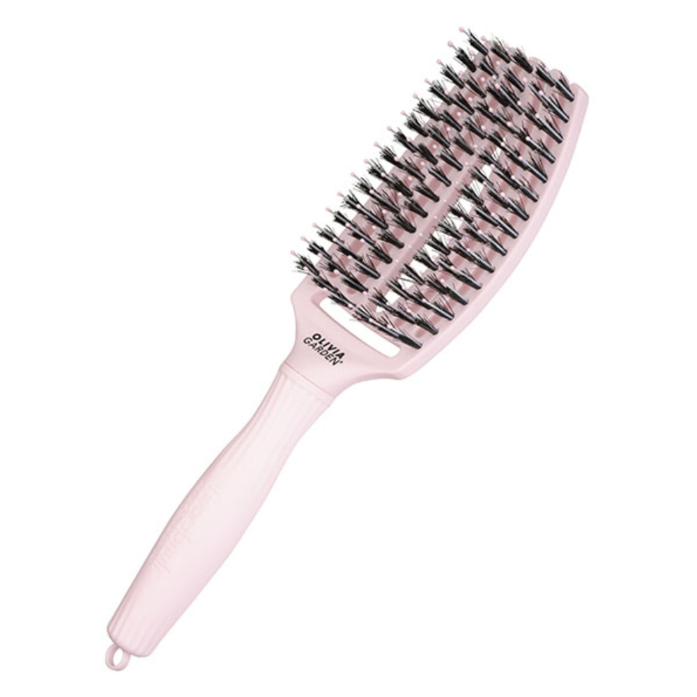 Olivia Garden Щетка для волос Fingerbrush Care Iconic Boar&Nylon Pastel Pink M #1