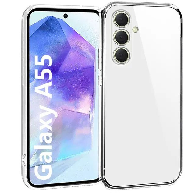 Силиконовый прозрачный чехол - накладка с защитой камеры для Samsung Galaxy A55 5G  #1